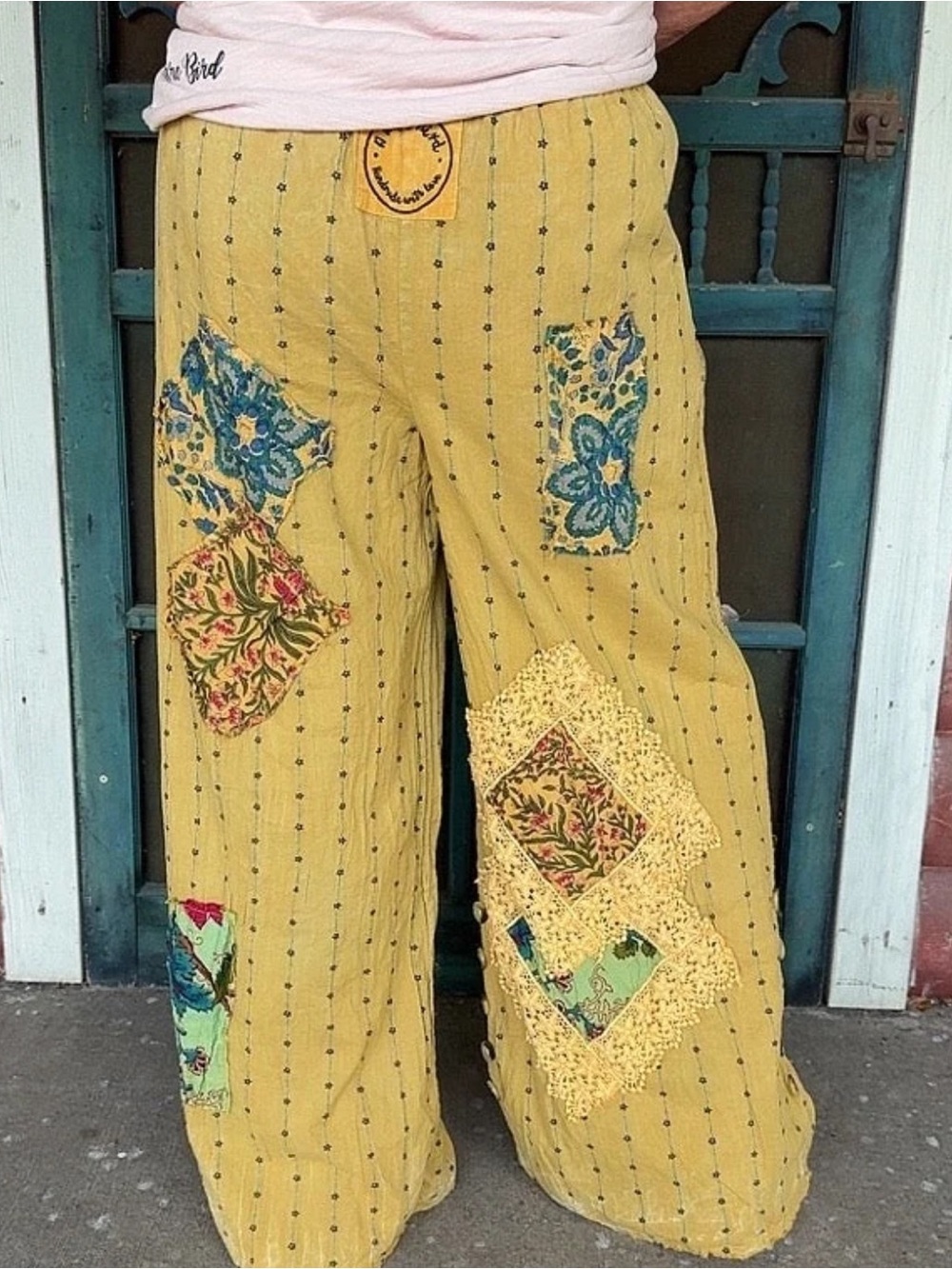 🔥 BRAND NEW Dahlia REVERSIBLE Pants by A Rare Bird - Vintage Patchwork Wide Leg - Picture 4 of 11